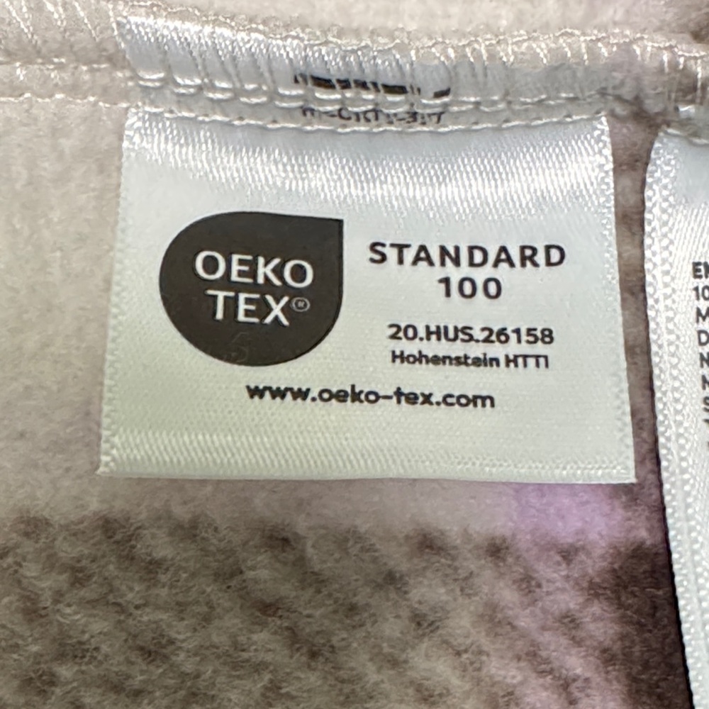 Lands’ End Anyweather Lilac & Coffee Check Fleece Shirt Jacket Size Large Tall - Picture 10 of 13